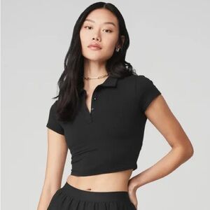 Alo Yoga Choice polo in black size L